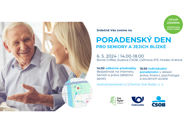 Hradec Králové: Poradenský den pro seniory a jejich blízké (6. 5. 2024)
