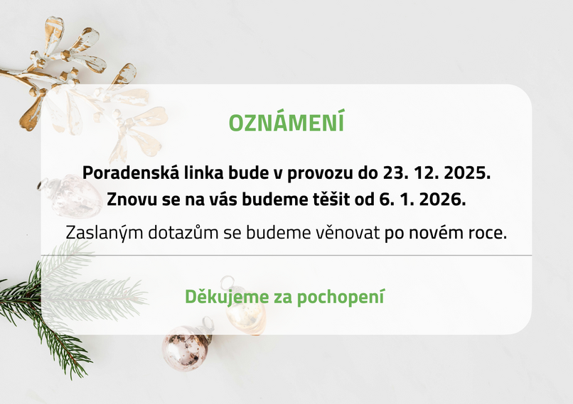 Provoz poradenské linky přes svátky